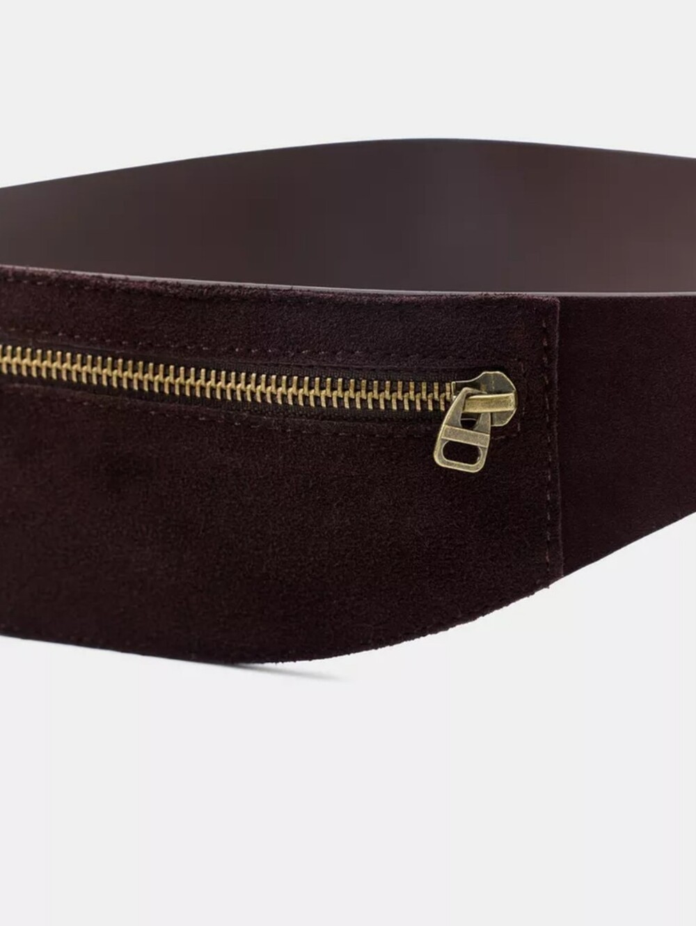 ZARA 100% SUEDE LEATHER WAIST BAG BELT - Picture 3 of 5